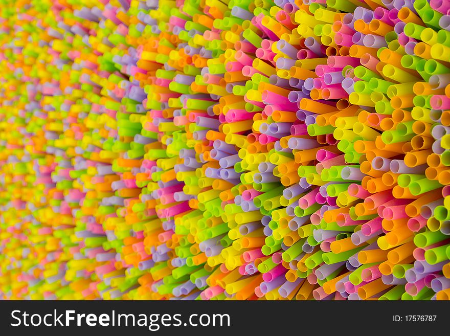 Colorful Plastic straw background pattern