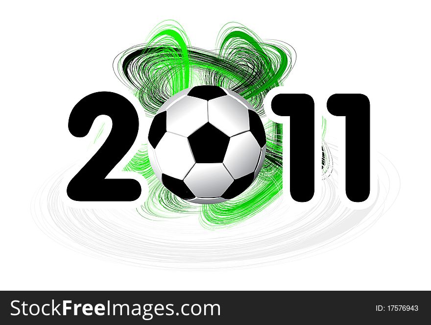 Big 2011 soccer ball on a white background