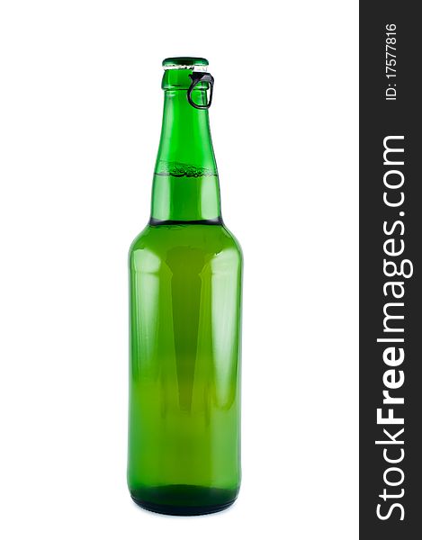 Bottle of beer a picture in studio isolated on white background. Bottle of beer a picture in studio isolated on white background.