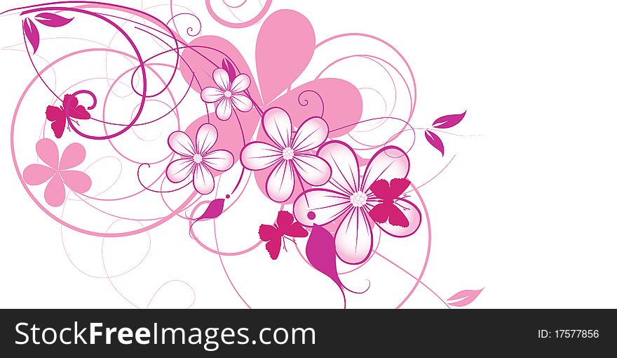 Abstract flowers background with place for your text