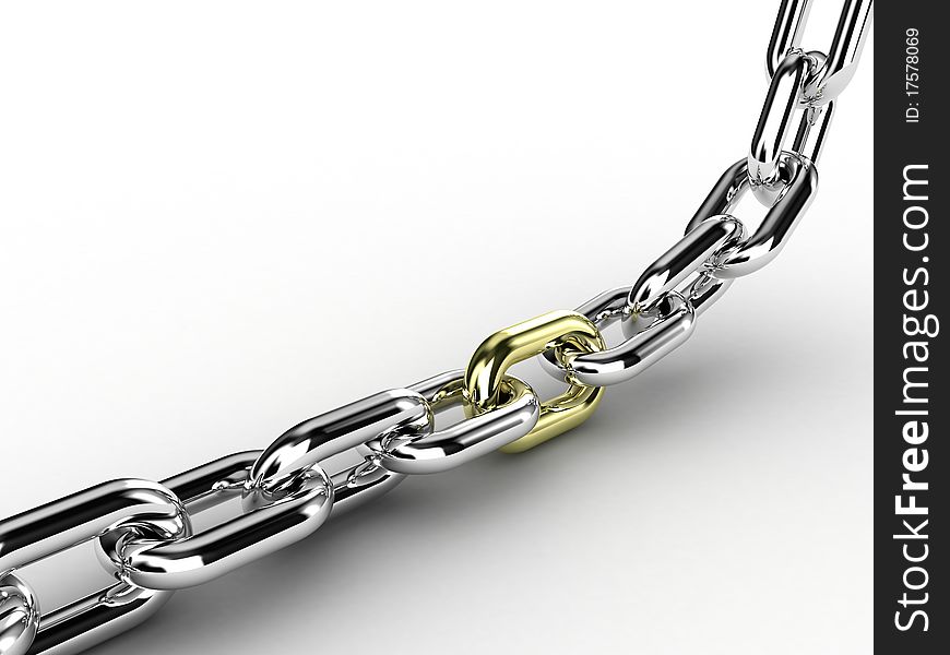 Illustration of a chain with one especial link