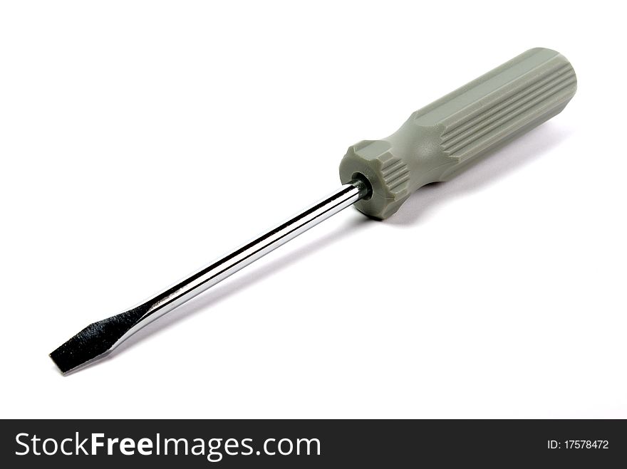 A screwdriver on a white background
