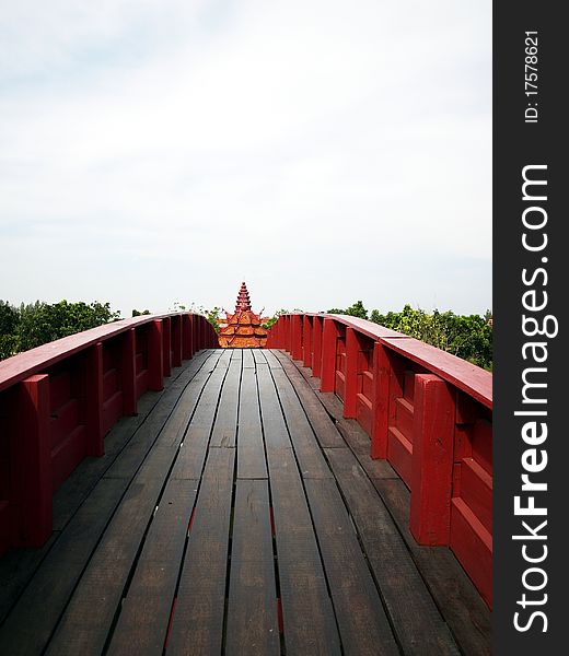 Wood bridge, Acient City, Thailand