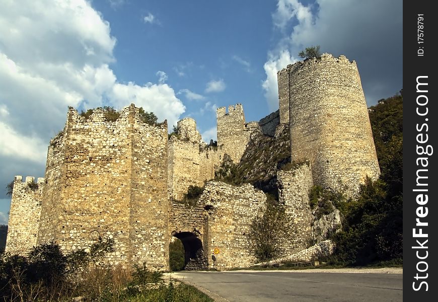 Serbian Fortress Golubac (A medieval fortified town on the right side of the Danube River,the fortress was built early in the 14th century) - HDR Image. Serbian Fortress Golubac (A medieval fortified town on the right side of the Danube River,the fortress was built early in the 14th century) - HDR Image.