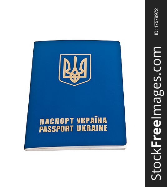 Ukrainian passport isolated on white