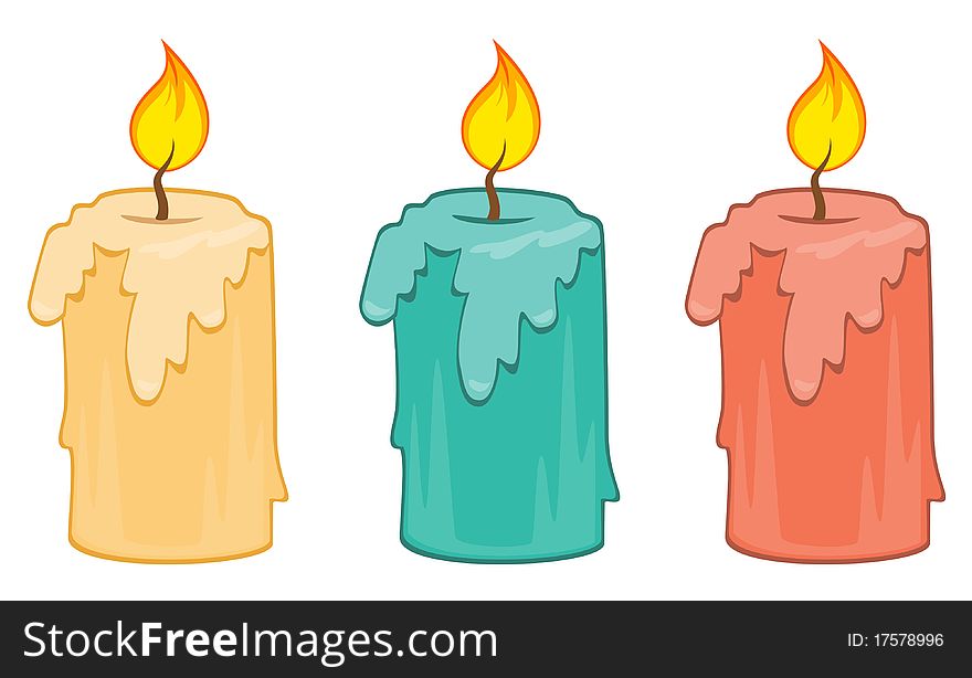 Burning candle illustration for a design