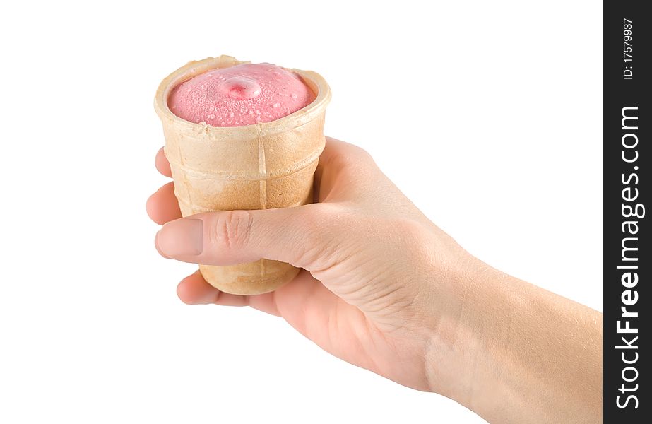 Pink Ice Cream In Hand