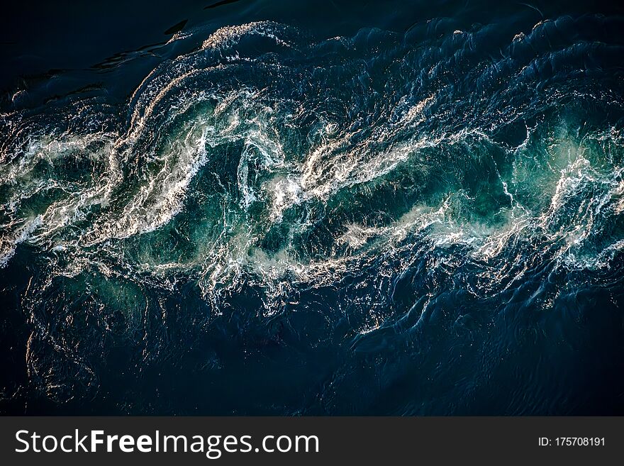 Waves Of Water Of The River And The Sea Meet Each Other During High Tide And Low Tide