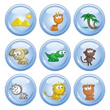 African Animals Buttons Stock Photography African Animals Buttons Stock Photography