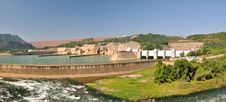 Panorama Of Water Electricity Plant And Dam Stock Photos Panorama Of Water Electricity Plant And Dam Stock Photos