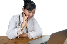 Doctor And Laptop Stock Image Doctor And Laptop Stock Image