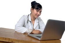 Doctor And Laptop Stock Image Doctor And Laptop Stock Image