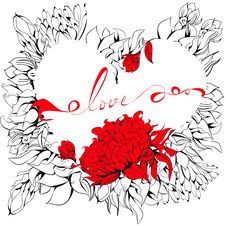 Inscription Love With Heart Stock Images