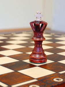 Wooden Chess Figures On Game Board Stock Photo