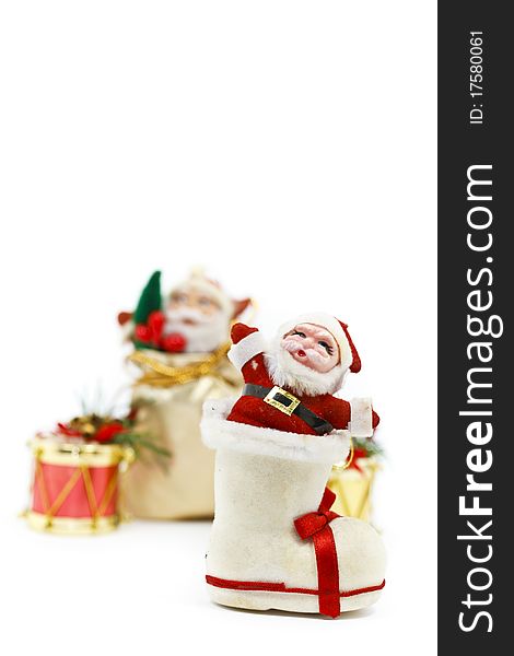 Christmas decoration with santa claus isolated on white background. Christmas decoration with santa claus isolated on white background