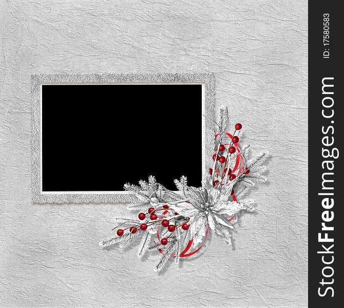 Card for the holiday with branches on the abstract background