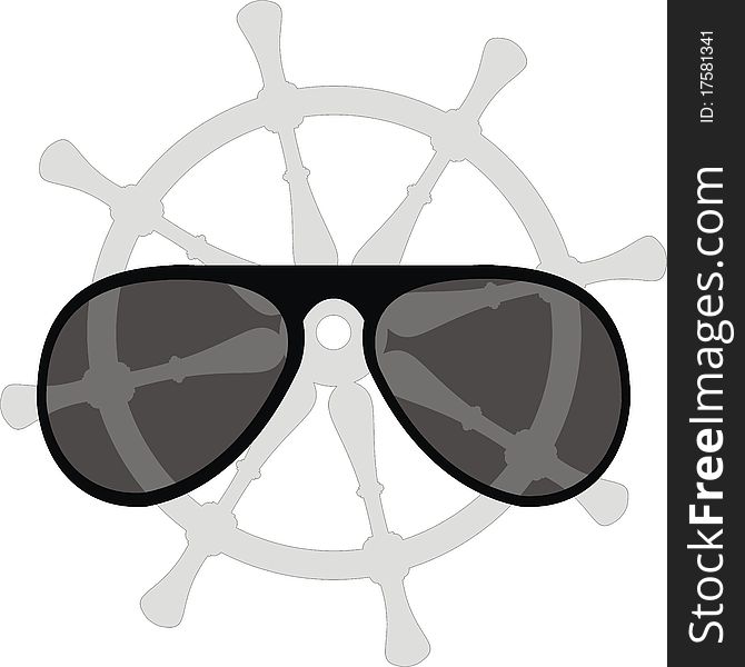 Sunglasses and helm - isolated vector illustration on white background. Sunglasses and helm - isolated vector illustration on white background