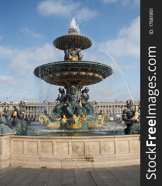 Water fountain at Place de la Concorde, Paris