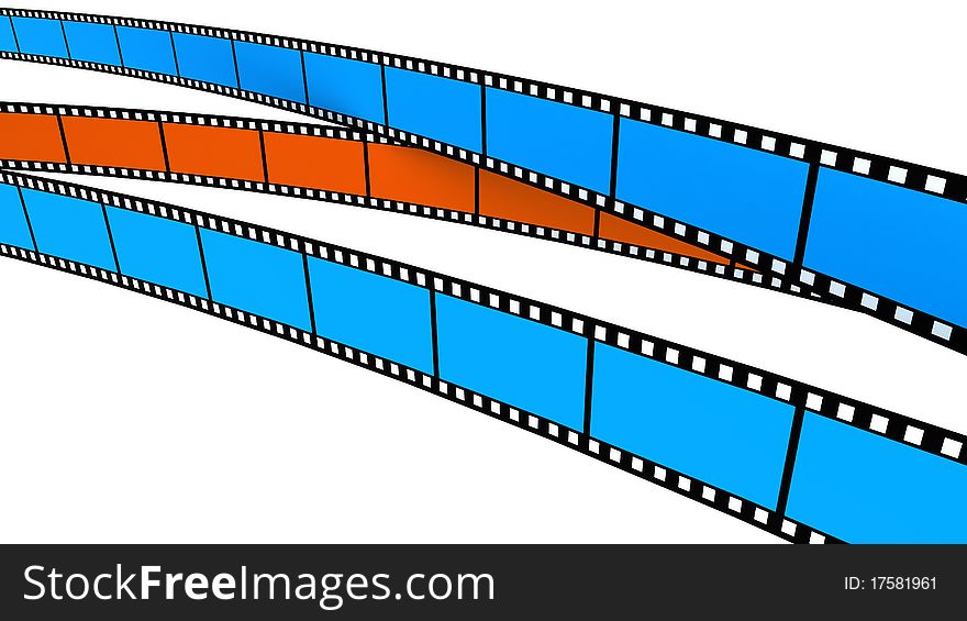 Colored film on white background. Blue and orange. Colored film on white background. Blue and orange