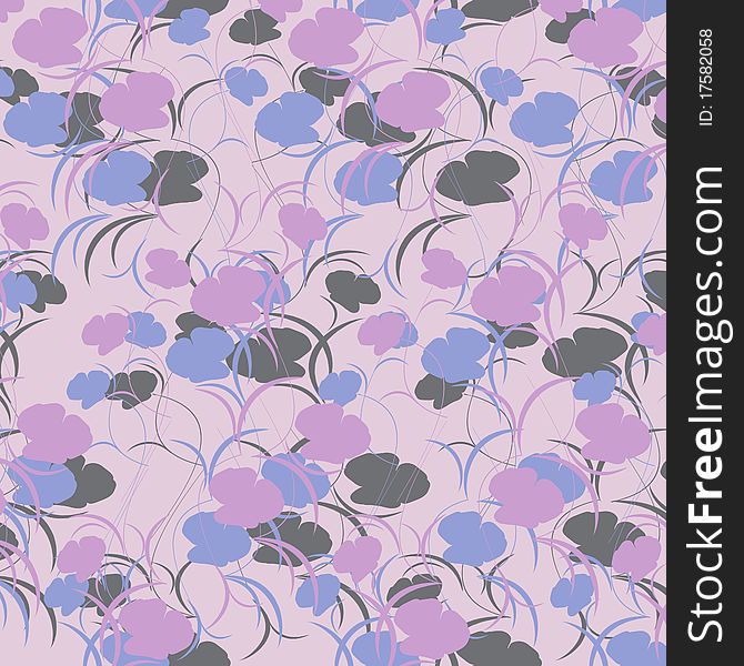 Floral background in pink blue tone
