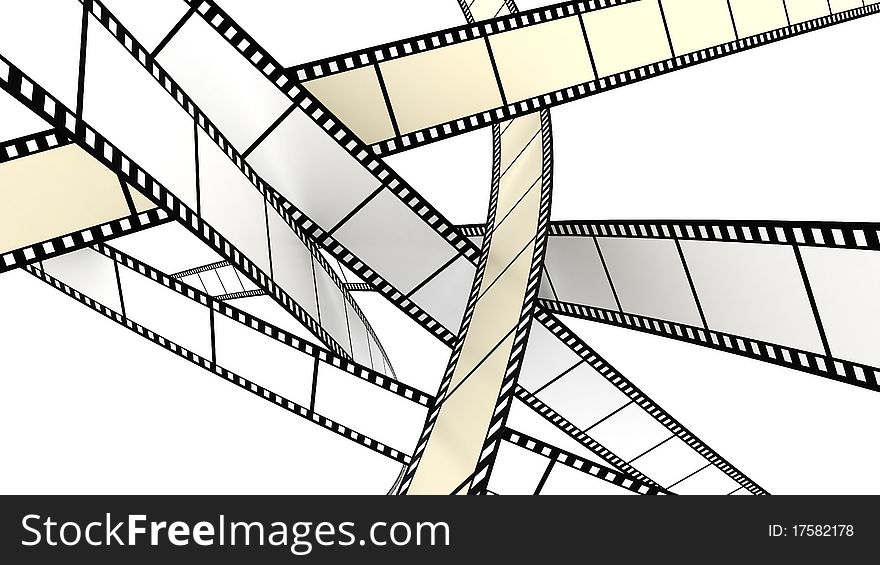 Colored film on white background crossing screen. Colored film on white background crossing screen