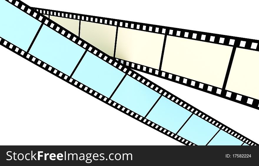 Colored film on white background crossing screen. Colored film on white background crossing screen