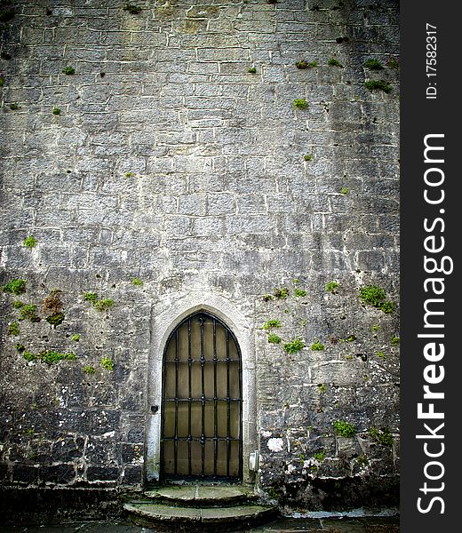 Arched doorway in a castle in Ireland. Arched doorway in a castle in Ireland