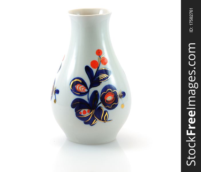 Colored vase on a white background