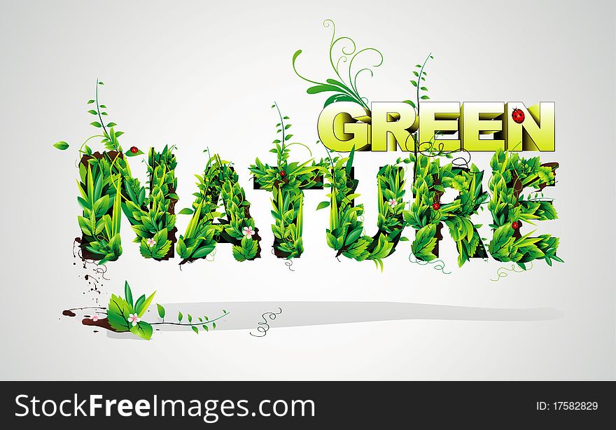 Background nature green and flower illustration. Background nature green and flower illustration