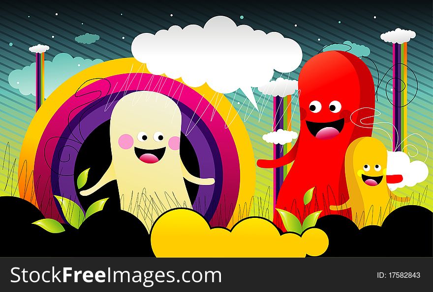 Background cartoon and colors illustration. Background cartoon and colors illustration