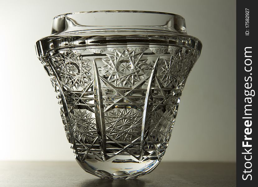 Isolated crystal glass bowl with backlight