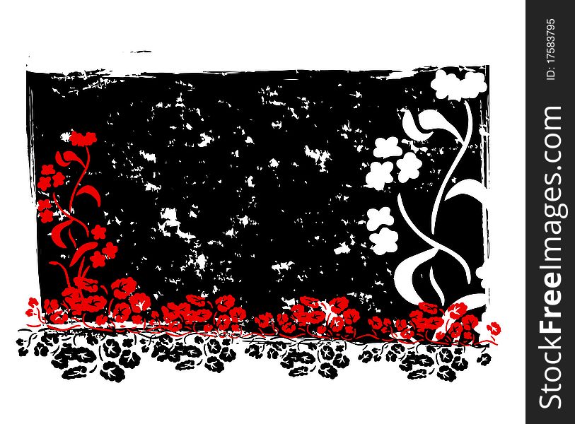 Abstract Grunge Flower Illustration Flower