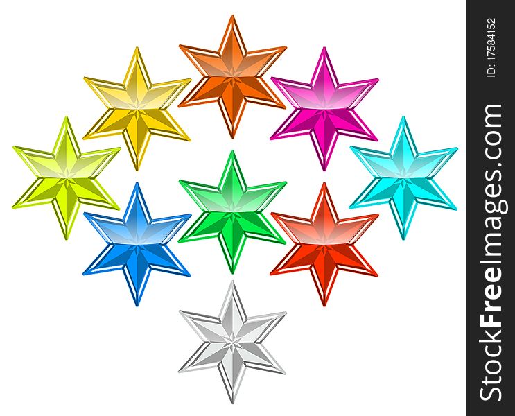 Color star isolated on white