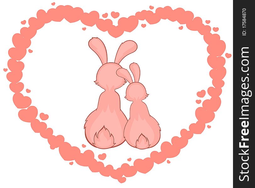 cartoon little toy rabbits illustration for a design