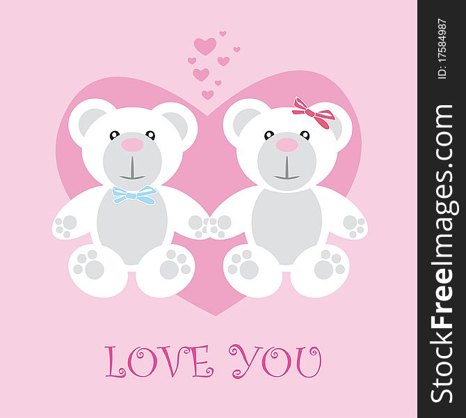 Love message fashion heart vector image, happy teddy, bear, baby. Love message fashion heart vector image, happy teddy, bear, baby