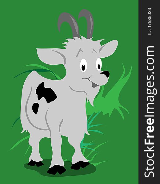 Smiling goat cartoon. vector illustration