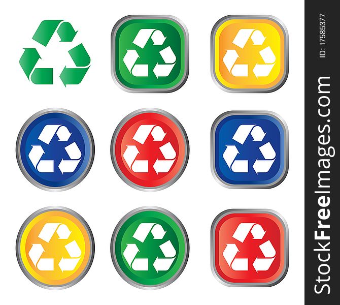 Illustration of recycle icon series