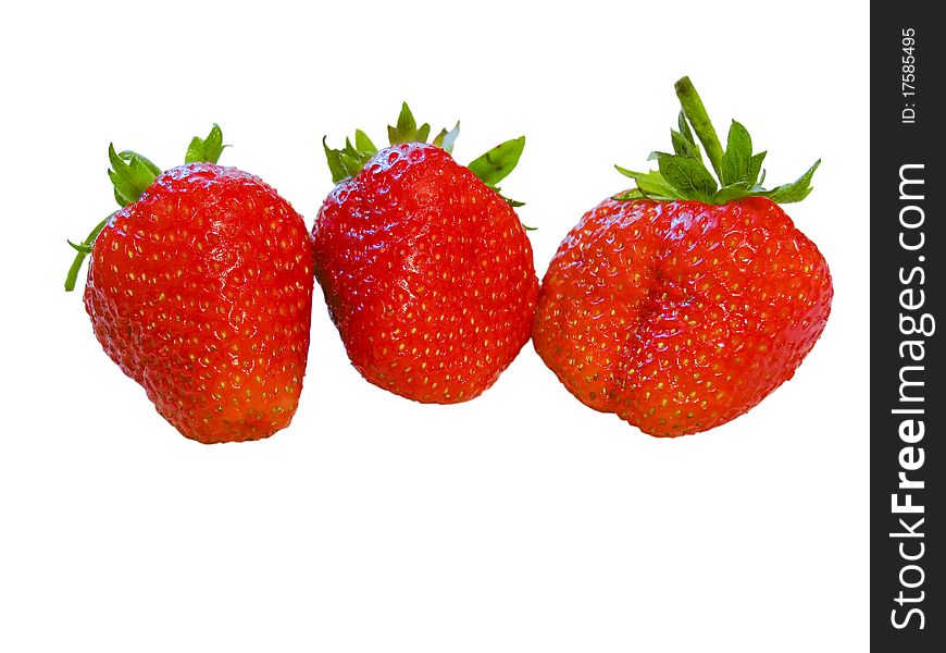 Isolated strawberries on white backround. Isolated strawberries on white backround