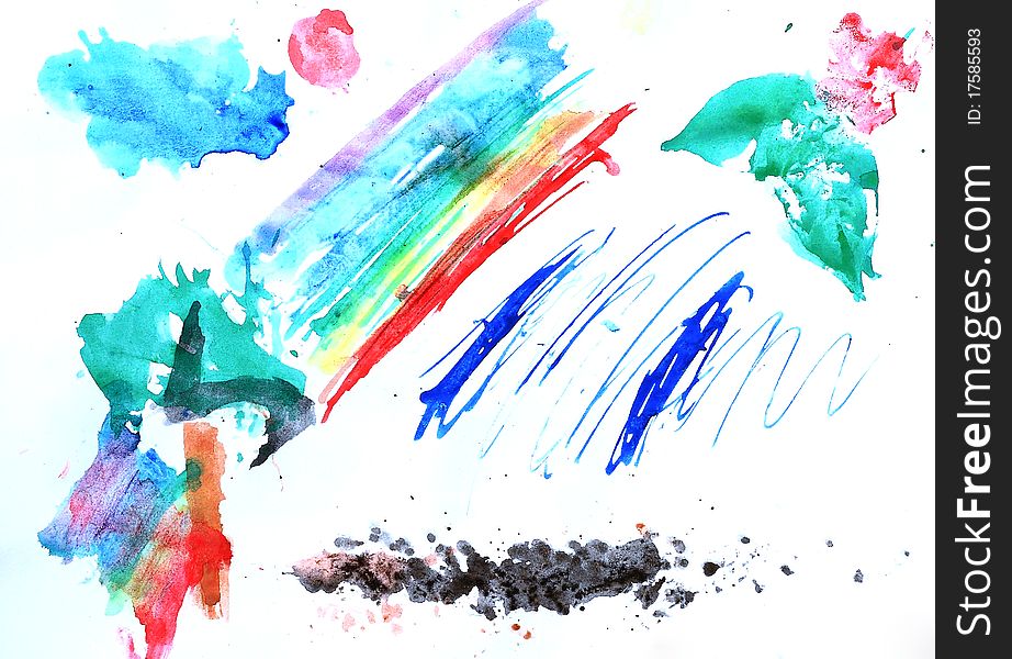 Abstract hand drawn watercolor blots set, raster artwork. Abstract hand drawn watercolor blots set, raster artwork