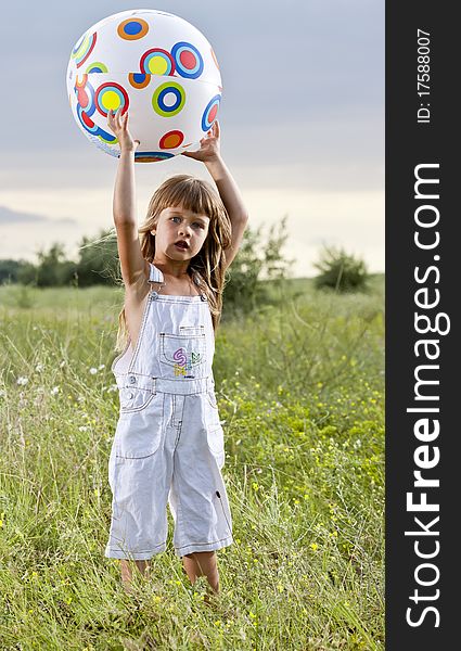 People series: little girl on summer meadow