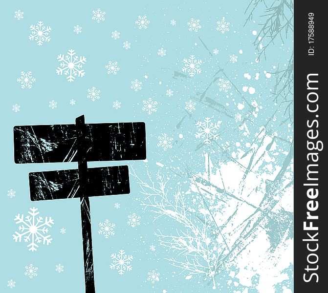 Sign with christmas background vector