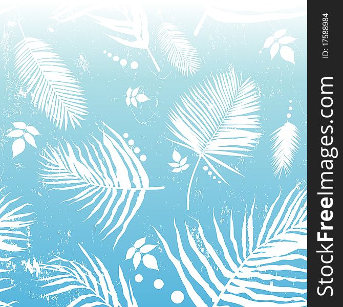 Palm leaf blue background vector