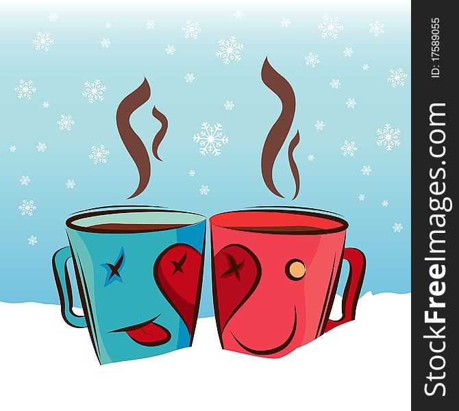 Cute coffee cup background vector
