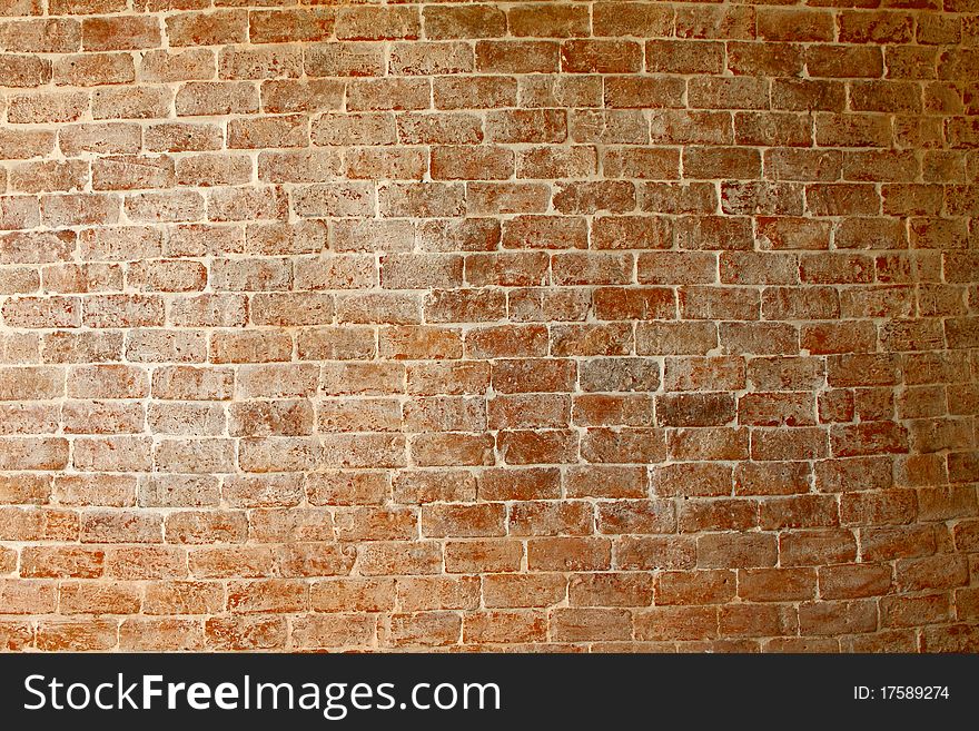 Texture of old red brick wall background