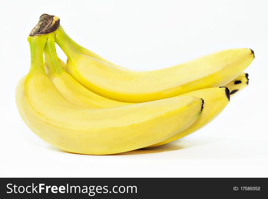 The banana fruits with white background. The banana fruits with white background