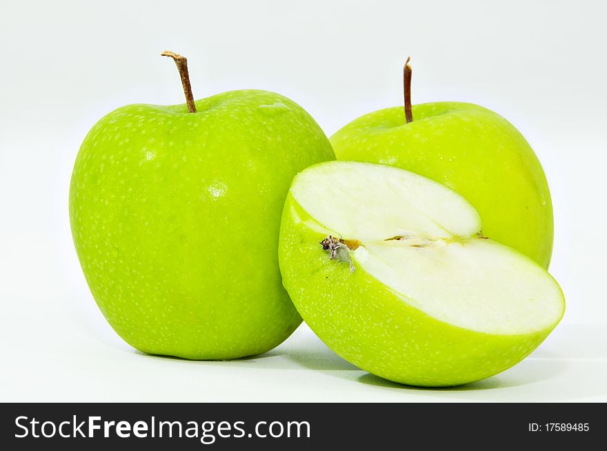The green apples with white background