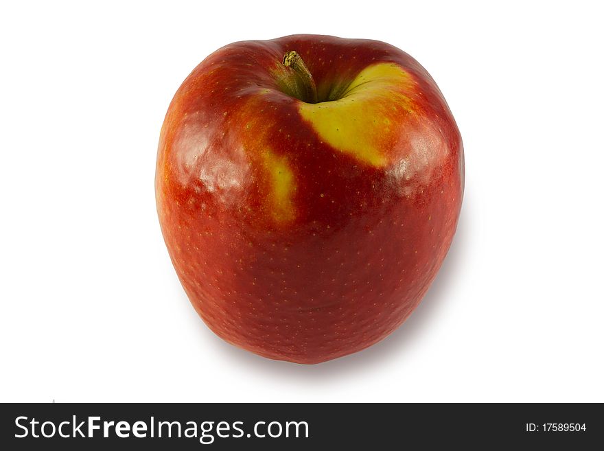 One fresh juisy red apple isolated on white. One fresh juisy red apple isolated on white