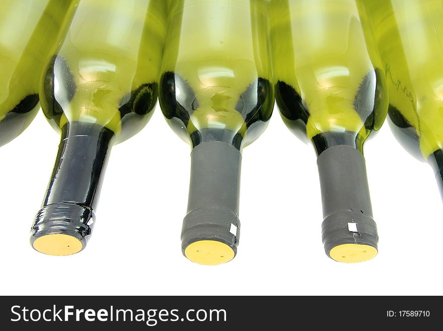 Photo shot of green wine bottle. Photo shot of green wine bottle