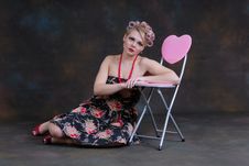 Retro 50s Style Female Relaxing Stock Photography Retro 50s Style Female Relaxing Stock Photography