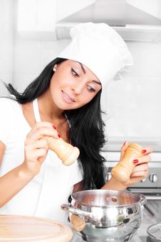 Girl Cooking Royalty Free Stock Photography Girl Cooking Royalty Free Stock Photography